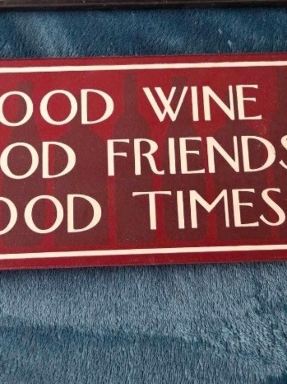 Red 'Good Wine Good Friends Good Times' Wall Sign - Unbranded